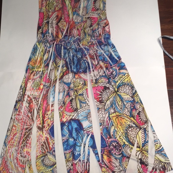 Style Biz Inc Print Mini Dress Crystals Size L - Picture 5 of 7